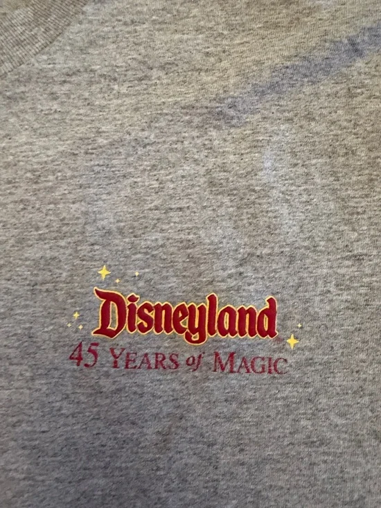 Disney Gray Mickey Mouse 45 Years of Magic Short Sleeve Tee XL - Picture 5 of 8